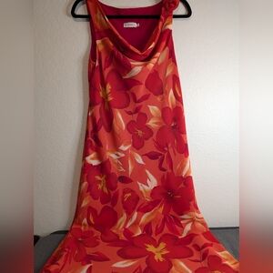 CDC Vintage Hawaiian Style Sleeveless Midi Dress Size 10
